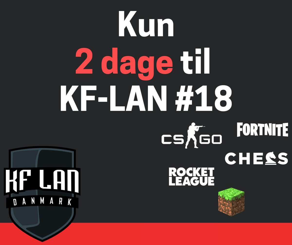 Tjek os ud på kf-lan.net
Vores legendariske LAN-party starter om kun 2 dage. Det er nu sidste chance hvis du skal game hele weekenden og deltage i vores turneringer.
Vi ses på fredag!