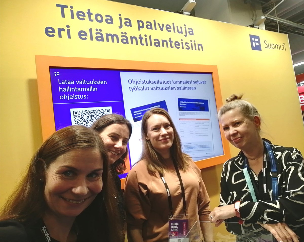 #Kuntamarkkinat käynnissä! Tervetuloa <a href="/DVVfi/">Digi- ja väestötietovirasto</a> osastolle juttelemaan suomi.fi -palveluista, valtuuttamisesta, digituesta ja muista itsellesi ja kunnallesi ajankohtaisista asioista.