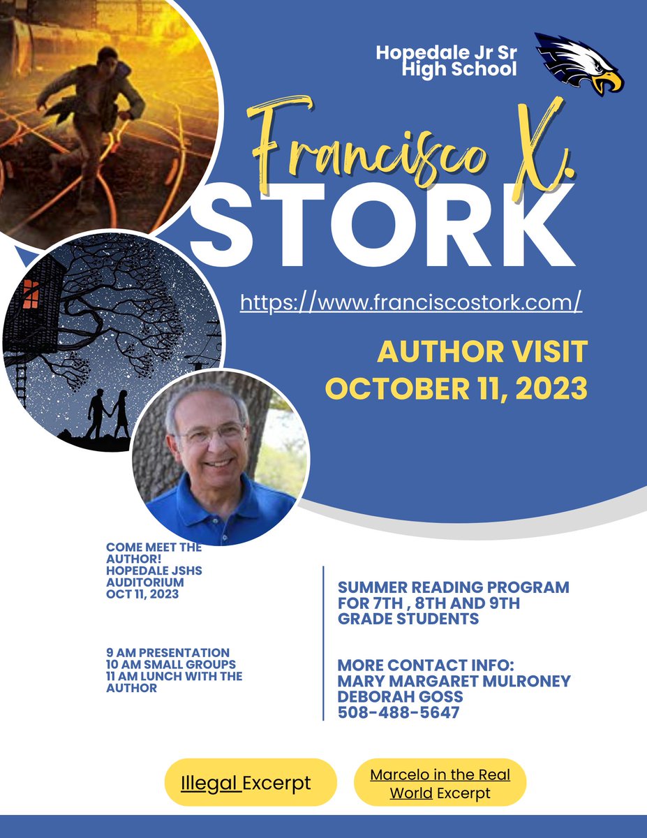Hopedale JSHS and the Bancroft Memorial Library are sponsoring an author visit on Oct 11! <a href="/hopedalejshs/">Hopedale Jr-Sr HS</a> <a href="/kcrebasehps/">Karen Crebase</a> <a href="/DerekAtherton1/">Derek Atherton</a>