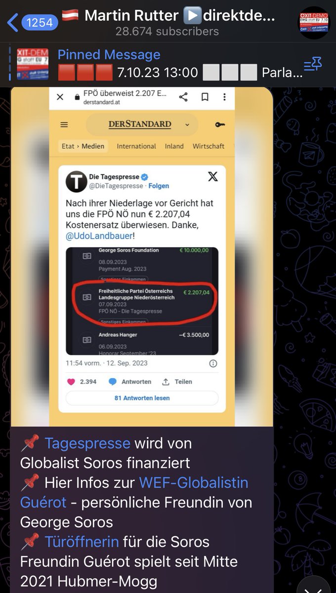 DieTagespresse's tweet photo. Lieber Herr Rutter, der Screenshot der Soros-Zahlung war nicht beabsichtigt. Entfernen Sie Ihr Posting, sonst sind wir zur Verabreichung einer Zwangsimpfung via Kanaldeckel gezwungen, um Ihre Erinnerung zu löschen. Danke! https://t.co/E06J9NyCye