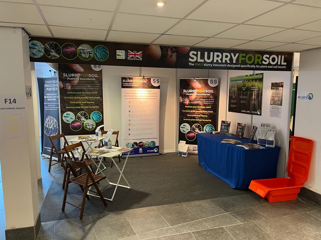 Stand is all ready for @UKDairyDay. Come and find us at F14.

#slurryinoculant #soilmicrobes #planthealth #soilhealth #dairy #farming