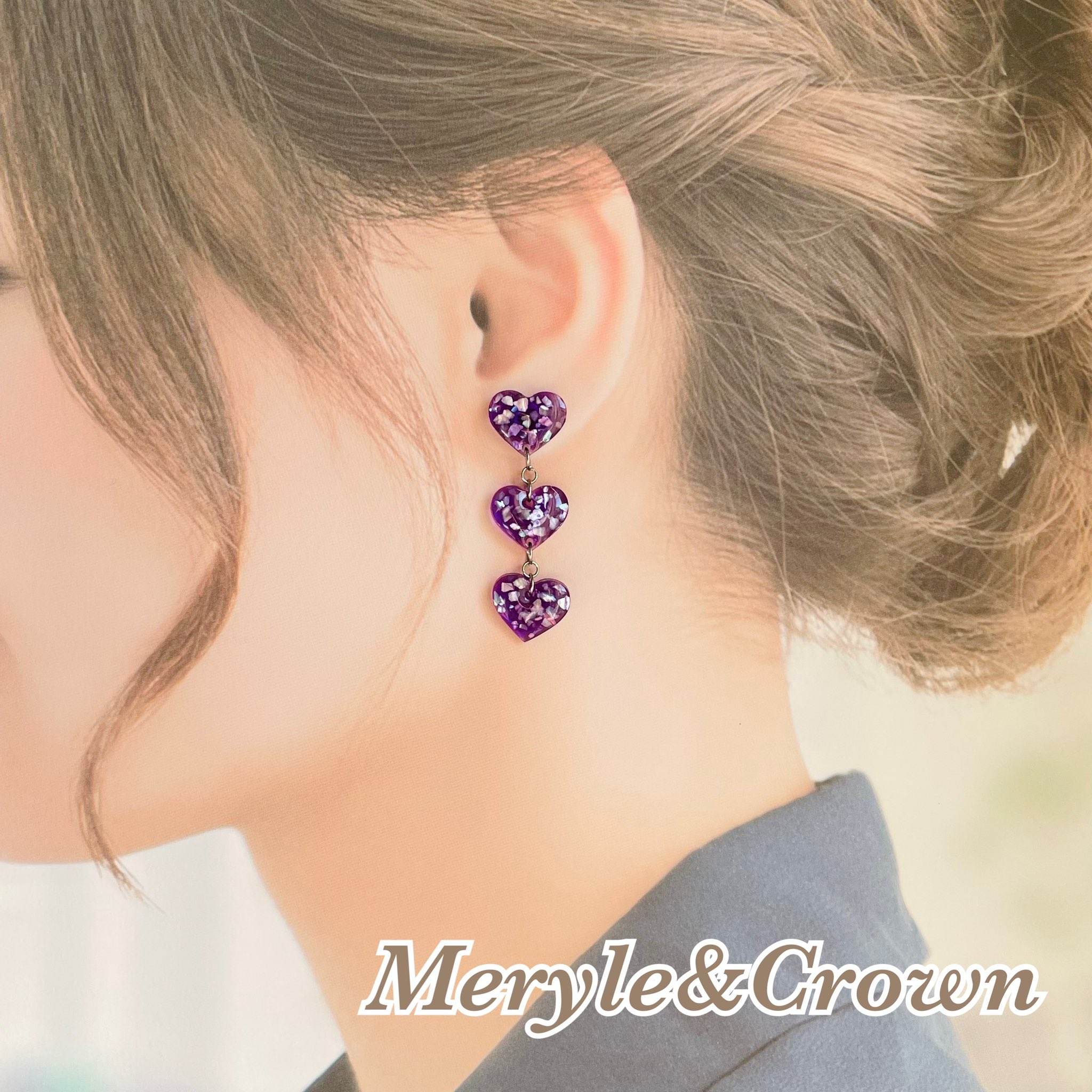 真由美＊K14♡ハートのピアス♡ 8/8(金)20:00～再入荷】【S925/18KGP】ハートモチーフロング