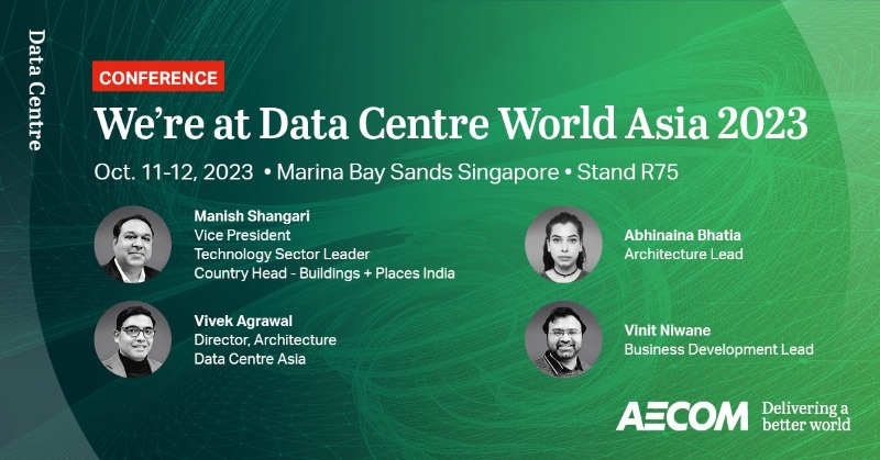 AECOMBuildPlace's tweet photo. We will be attending Data Centre World Asia from October 11-12, 2023 at Marina Bay Sands in Singapore.

Find out more and connect with our team below.