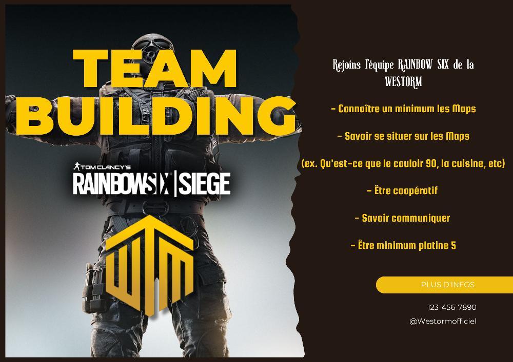 Bonjour WESTORM recherche 2 joueurs R6 afin de compléter son roster ! mention spéciale pour le bon fonctionnement de la structure les personnes interessées doivent jouer sur pc et résidez en belgique 
bonne journée à tous
<a href="/Cherche_FA/">Recherche F/A</a> 
<a href="/Cherche_1Groupe/">Cherche 1 Groupe</a>