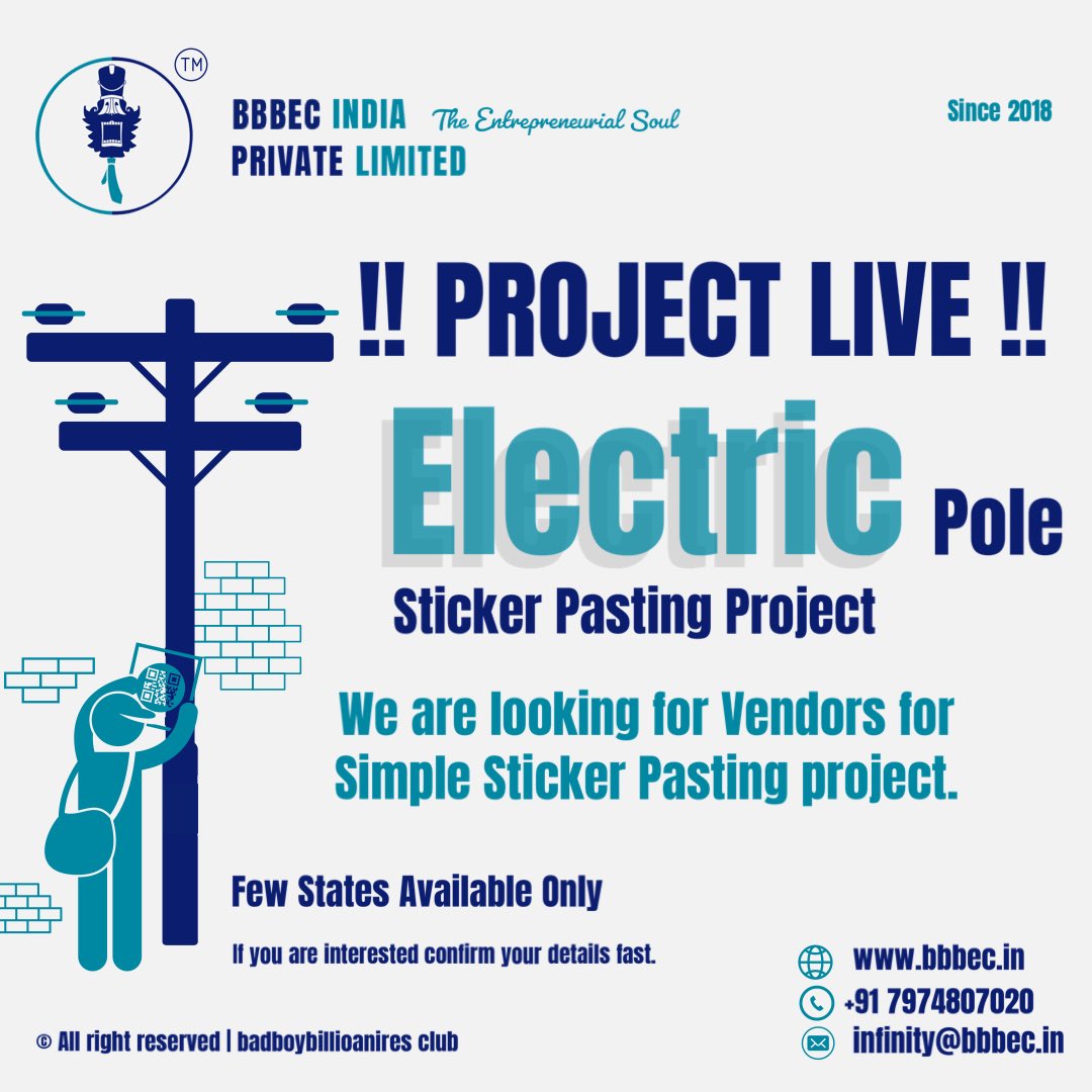 badboybilliona1's tweet image. We are looking for Managers sand vendors for 
 Simple sticking project projects all over India. 
#job #madhyapradeshjobs #employmet #jobsearch #inda #odishajob #odisha #OdishaStartupYatra  #Odisha