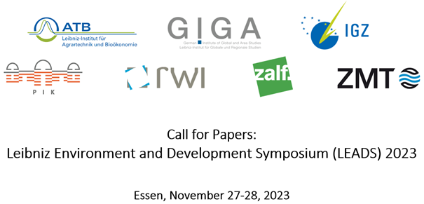 Call4Papers! Join us for the Leibniz Environment and Development Symposium (LEADS) hosted by RWI in Essen on Nov 27-28, 2023. We are looking for research at the intersection of environment &amp; development. Submit your work by Sep 30, 2023! Learn more here 👉 rwi-essen.de/LEADS-2023