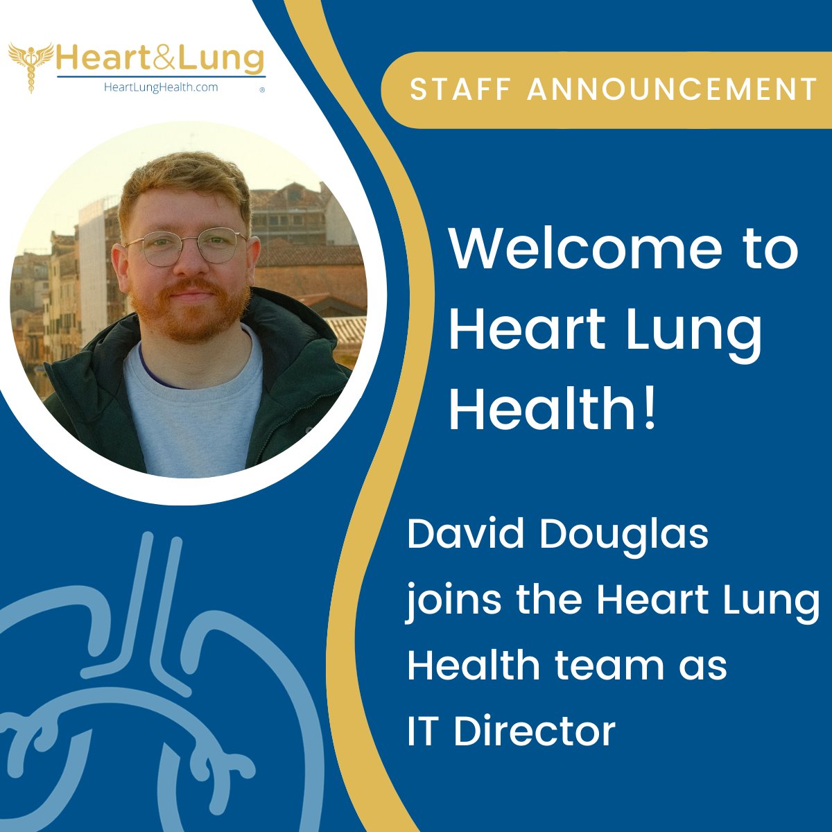 HLHImagingGroup's tweet photo. We are delighted to announce the appointment of David Douglas as our new IT Director.

David joins us with 10+ years working in medical imaging roles at leading healthcare organisations. We are thrilled to welcome him onto the team!

#heartlunghealth #TLHCs https://t.co/xlzI7hOteq