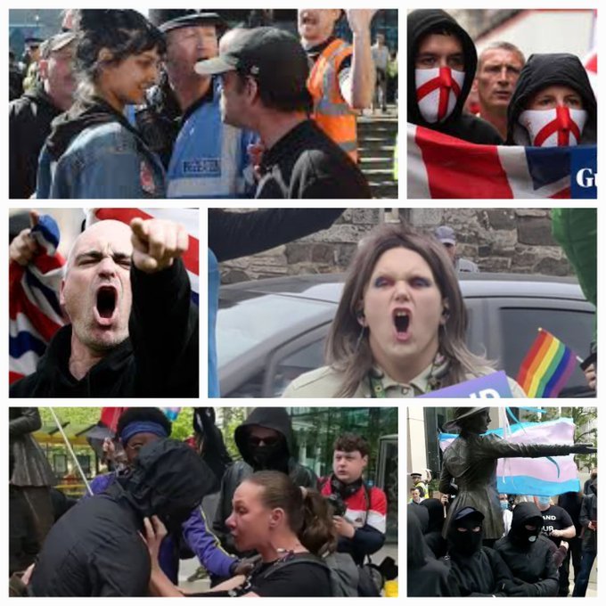 @terfasaurus @billybragg As the EDL has been brought up Half these images are TRAs half EDL - which is which? 🤔