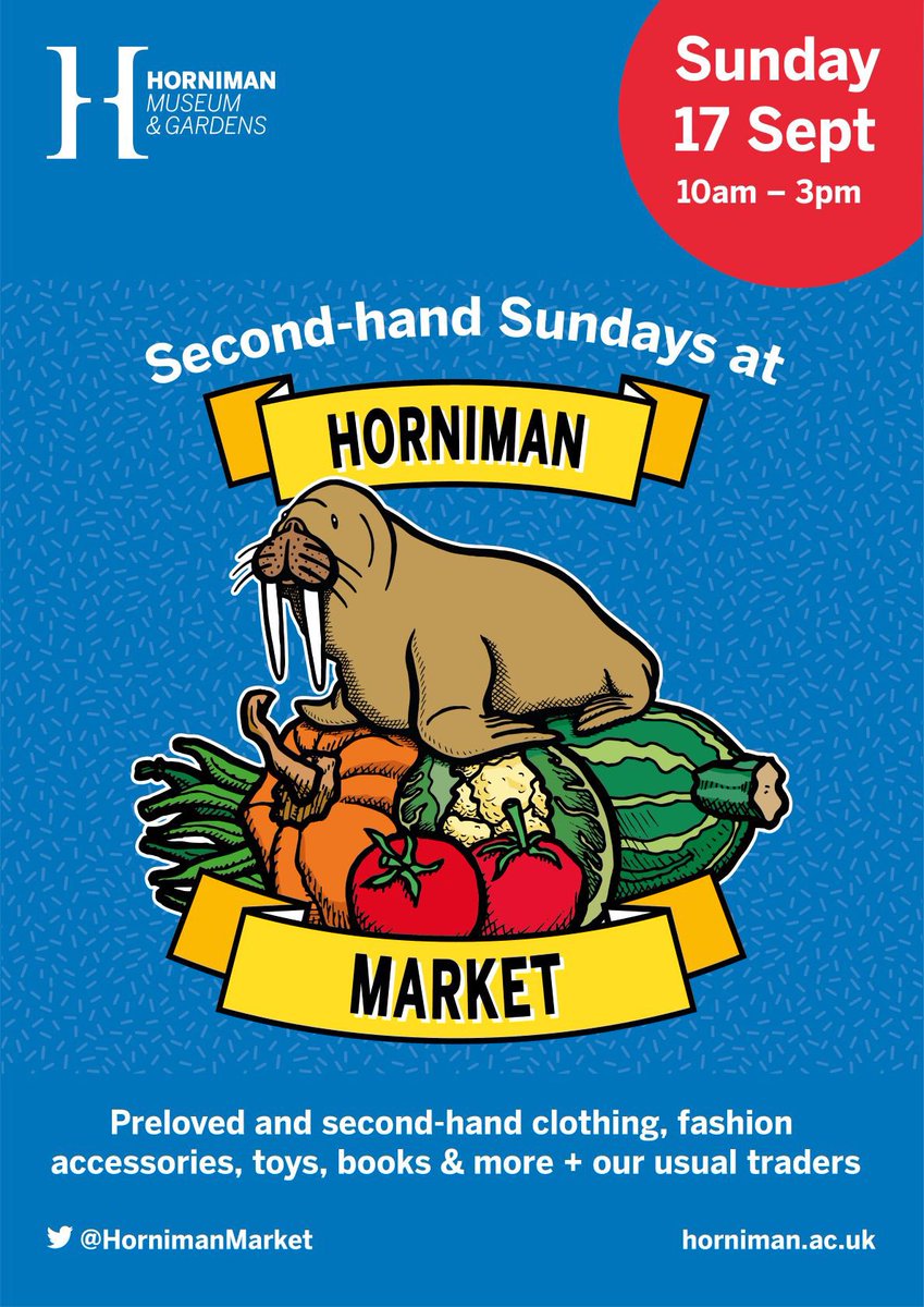 It’s Secondhand September and we’re contributing to the ethos with our second-hand event. Please come with shoppers at the ready plus some change to bag yourself a bargain. @HornimanMuseum