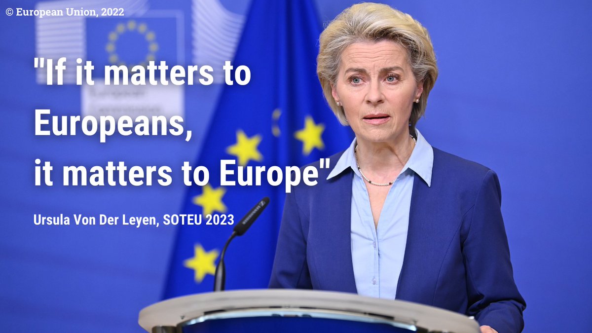 ''If it matters to Europeans, it matters to Europe'' said @vonderleyen.

What about the millions of 🇪🇺 citizens who asked to #EndTheCageAge?

Not to implement the new #animalwelfare legislation will be a democratic failure! 

#SOTEU #SOTEU2023