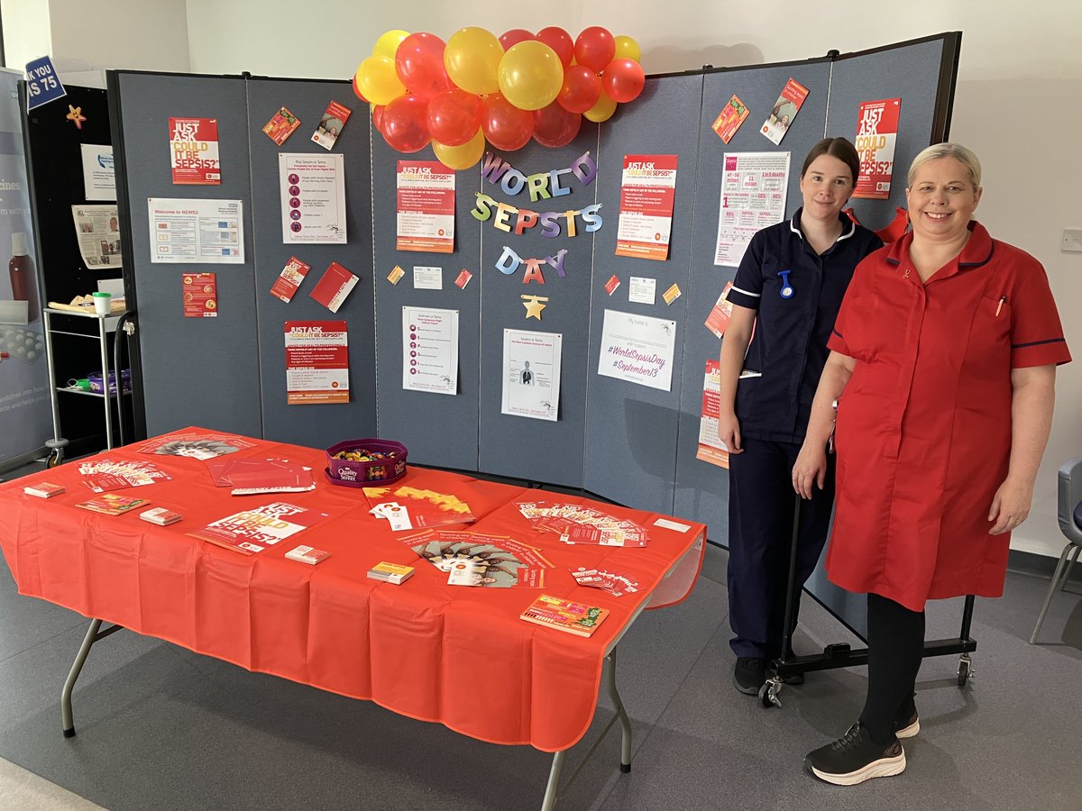 It's #WorldSepsisDay today. Sepsis accounts for 11 million deaths worldwide each year. Here are some of our Critical Care Outreach Team at the entrance of Arrowe Park Hospital this morning where they're offering information and advice to public and staff about Sepsis.