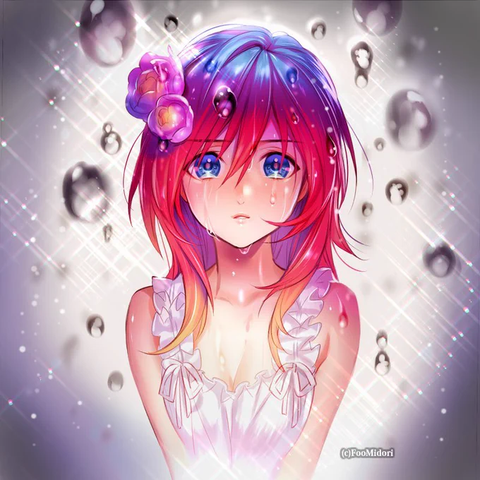古い絵 おはようございます こういったクロスフィルターは真ん中の粒を描いて そのコピーレイヤー二枚を垂直になるよう移動ぼかしし重ねるだけで できますよ