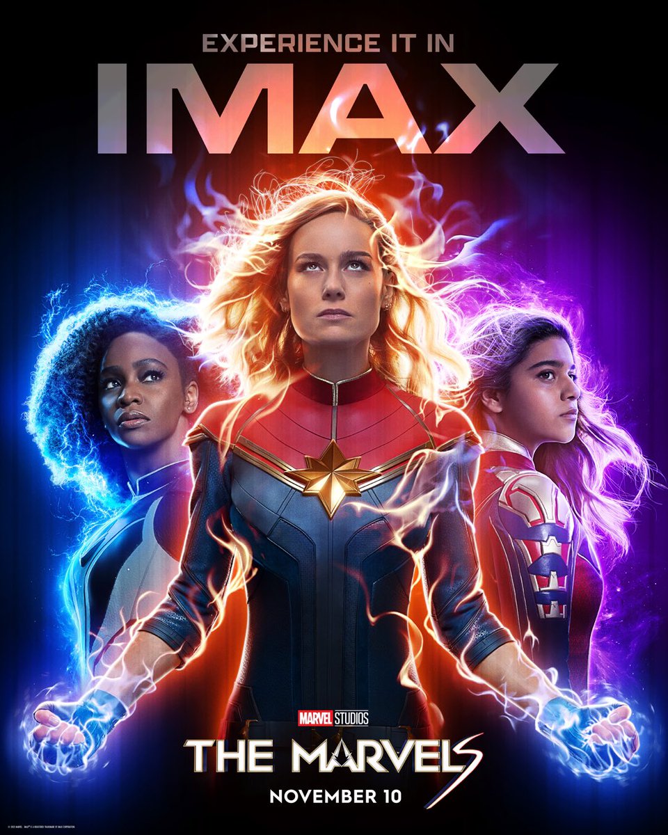 marvel_backdrop's tweet photo. Latest #TheMarvels poster https://t.co/nAbZhw6WPs
