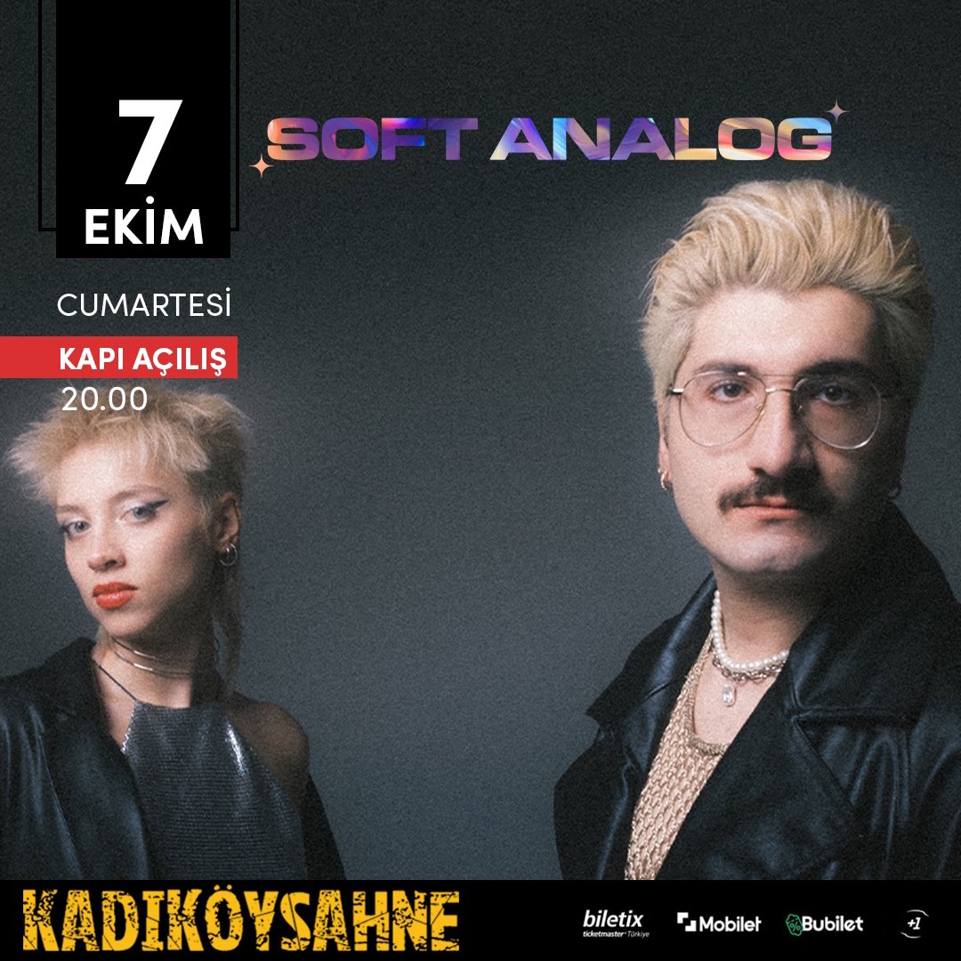 KadikoySahne's tweet image. Soft Analog, 7 Ekim Cumartesi KadıköySahne&apos;de!

Kapı Açılış: 20.00

Biletler gişede, KadıköySahne uygulamasında ve Biletix&apos;te! 📢

biletix.com/performance/2L…

#KadıköySahne #SoftAnalog
