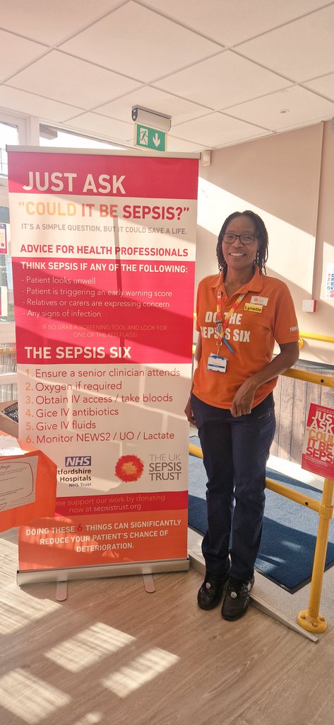 WestHertsHFC's tweet photo. Today is #WorldSepsisDay 

Lynette our Sepsis CNS will be in the canteen today from 10-2 talking about Sepsis today. 

At 10:30 a Sepsis survivor will be sharing his story in lecture theatre 2 today. Join us if you can.

@sepsisWestHerts https://t.co/46qqMzcCHg