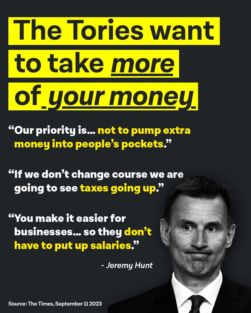 🚨Jeremy Hunt is plotting to take more money out of your pocket.🚨 You’d be better off with a Labour government and @RachelReevesMP as Chancellor. We’ll grow our economy and create good jobs across the country.