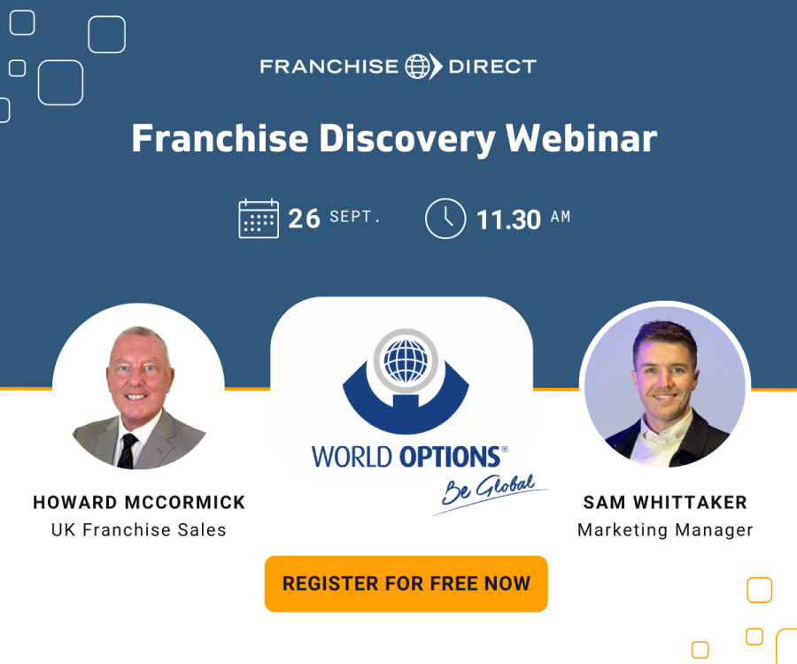 As part of our successful Franchise Discovery Series, Franchise Direct is thrilled to be hosting an exclusive webinar with <a href="/worldoptions/">World Options</a> on Tuesday, September 26 at 11.30am.

franchisedirect.co.uk/franchisefocus…