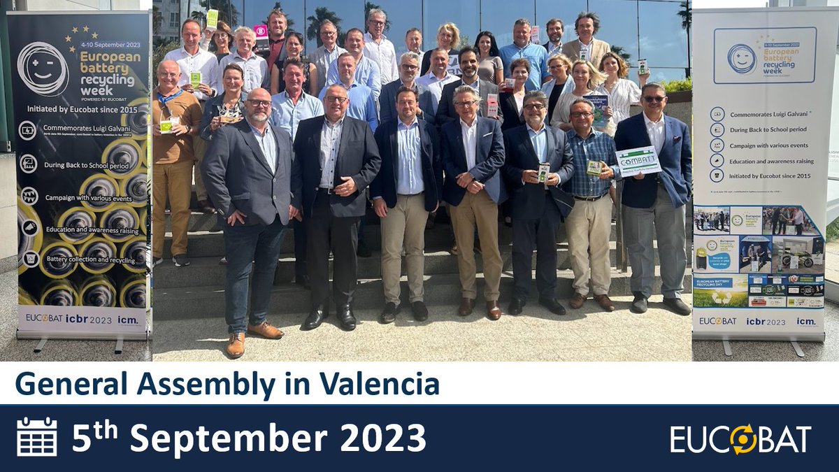 Representatives of <a href="/EUCOBAT/">EUCOBAT</a> Member Organisations came together in Valencia last week for the Autumn General Assembly on the sidelines of #ICBR2023 and in conjunction with European Battery Receycling Week #EBRW2023