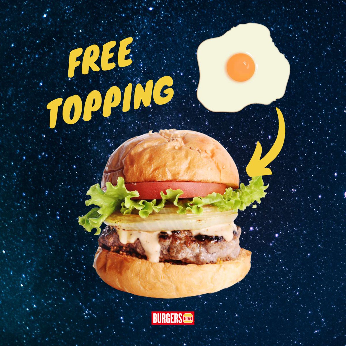 moonartnight's tweet photo. 《コラボ企画》
目玉焼きフリートッピングで月見バーガーを楽しもう！🍔🍳

ムーンアートナイト下北沢期間中、バーガーズトーキョーのすべてのバーガーを対象に、目玉焼きトッピングが1枚無料となります！

📍BURGERS TOKYO

⏰
【日〜水】11〜21時（L.O.20時）
【木〜土】11〜22時（L.O.21時） https://t.co/fPbUUTJHhJ