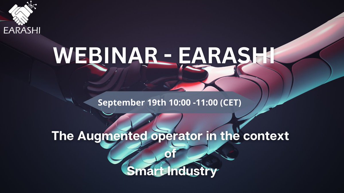 🌟 Join us for the upcoming webinar: "The Augmented Operator in the Context of Smart Industry" 🌐

🗓️ Date: September 19th
🕒 Time: 10:00-11:00
We have some spots left:
Take Your place : lnkd.in/epjFczF2

 #Webinar #robotics #augmentedReality #technology  #innovations