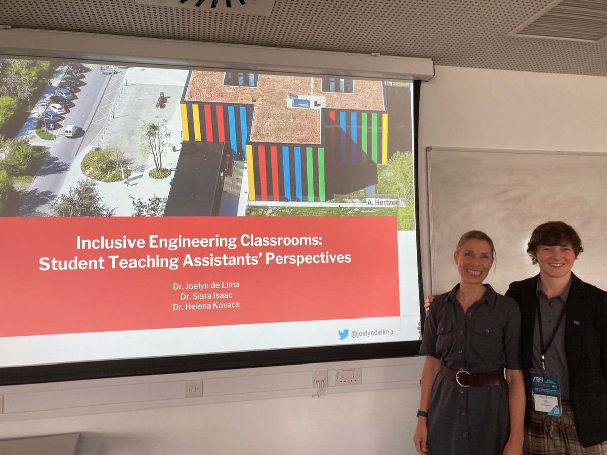 Our research on student teaching assistants' perspectives on building inclusive engineering classrooms was presented at #SEFI2023! We found that TAs can be powerful forces in building #InclusiveClassrooms and make some suggestions on how you can make this happen!