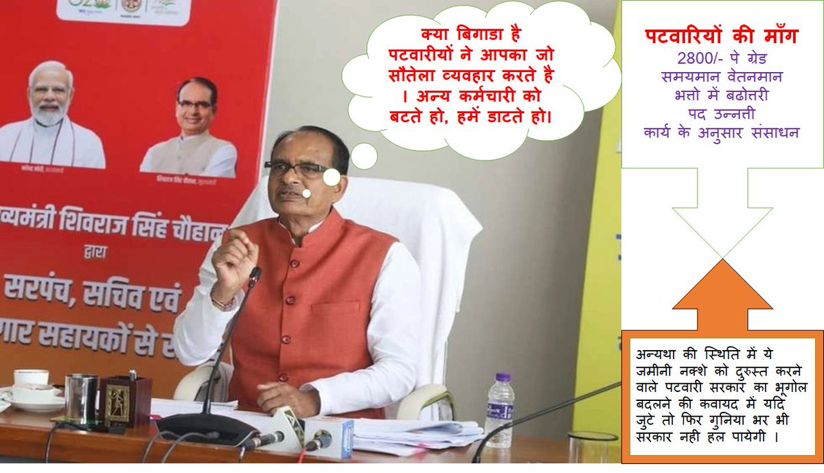 हमें जबाब चाहिए मामा।
मौन व्रत अब छोड़ दो।
पच्चीस सालों की लाचारी
अब तो कम से कम तोड़ दो।
#2800gradepay
#MPPatwarisangh 
#ChouhanShivraj #GovindSingh_R