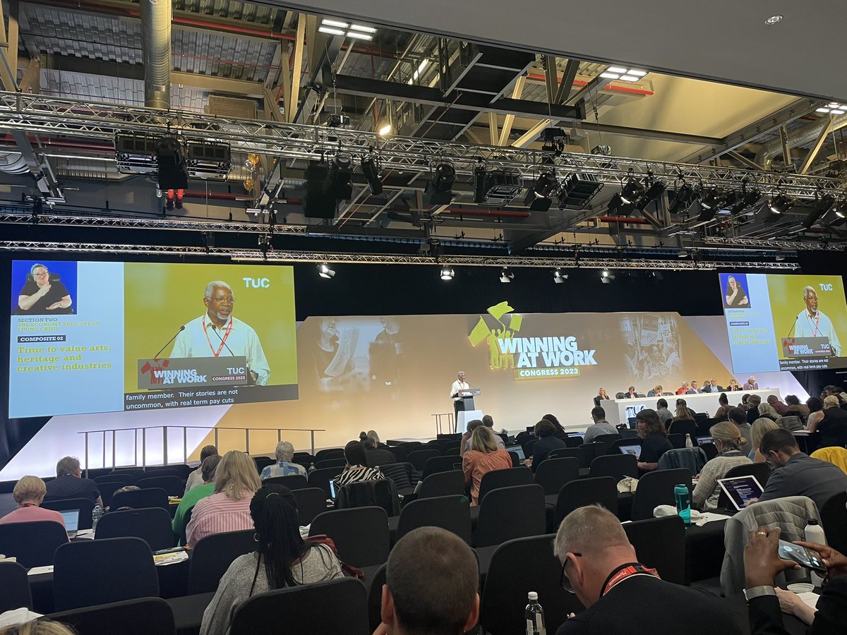 “Forget the culture wars - this government is waging a war on culture itself.”

NEC member Freddie Brown moves Prospects motion on valuing heritage and creative workers at #TUC23

We must end this regime of second class pay.