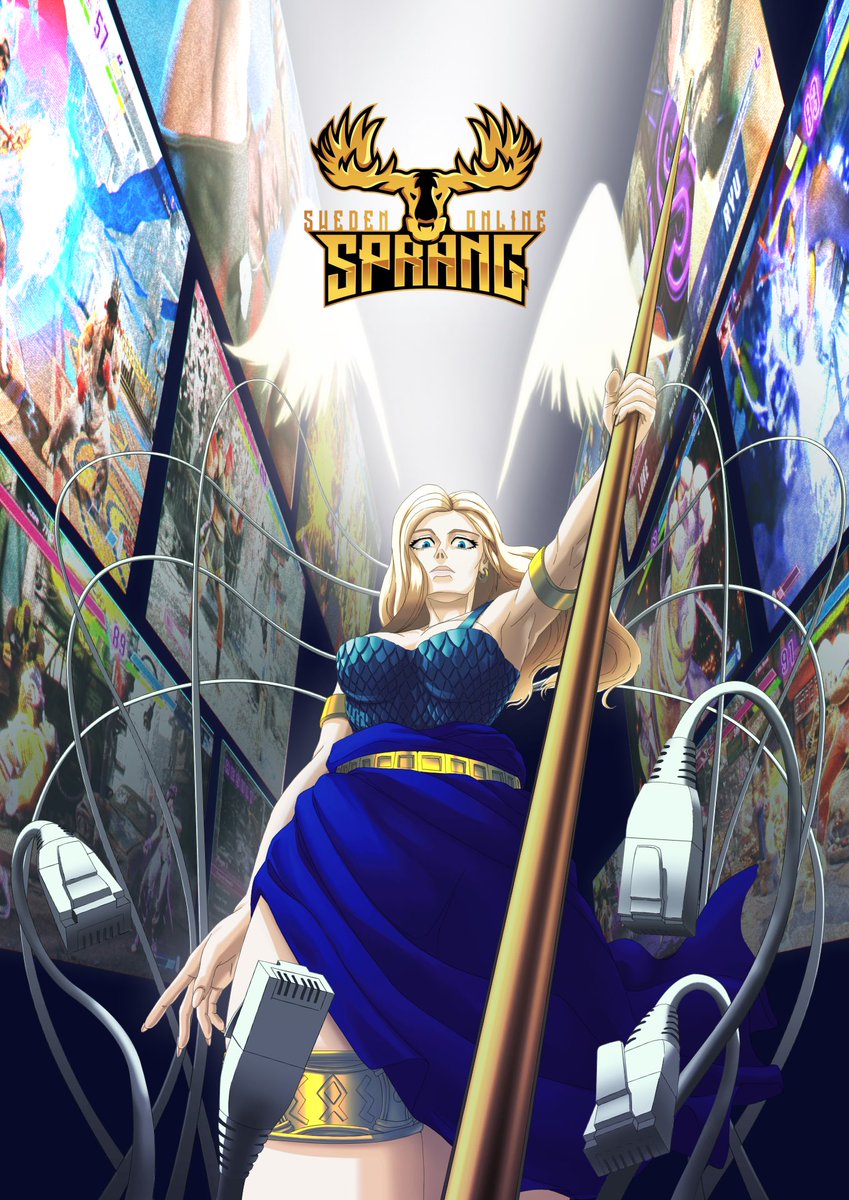 Sir Claud (@sirclaud) on Twitter photo Since we rebooted SOS along with a new game we thought we’d make some new art. We asked <a href="/Xhatched/">Sebastian Ljungdahl</a> for help. Some ideas back and forward and it came out amazing!
The Viking Queen, Lady Spräng.
With her loyal ethernet cables she protects the FGC from the evil WiFi army.😄
#sf6 Since we rebooted SOS along with a new game we thought we’d make some new art. We asked <a href="/Xhatched/">Sebastian Ljungdahl</a> for help. Some ideas back and forward and it came out amazing!
The Viking Queen, Lady Spräng.
With her loyal ethernet cables she protects the FGC from the evil WiFi army.😄
#sf6