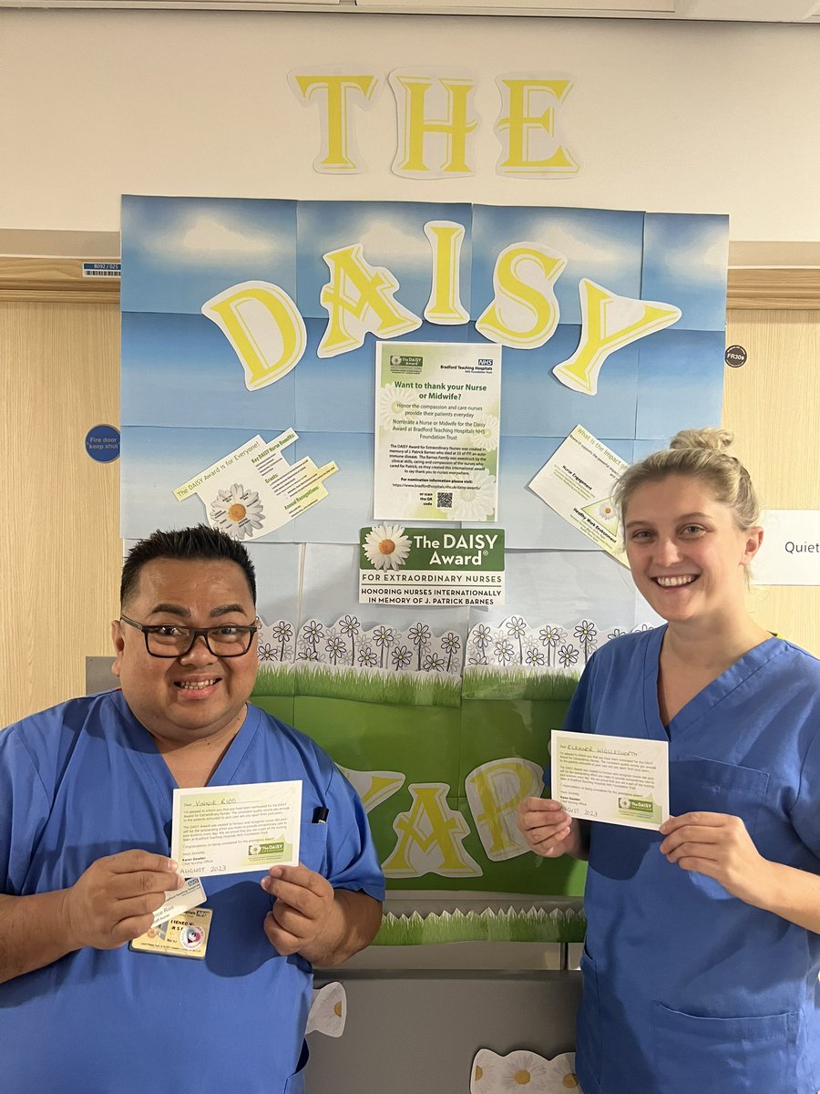 💫⭐️A morning of celebrations! ⭐️💫 We’re celebrating RN Eleanor who has received a Greatix & DAISY nomination, and RN Vince & RNA Ellie who have also received DAISY nominations! @Frostie_SC @mrskellyyoung @dawe_samantha @Mel_Pickup @karendawber @BTHFT