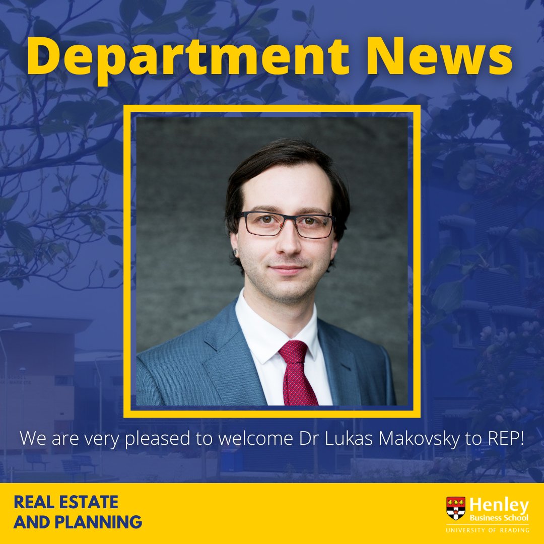 📯 We are delighted to welcome Dr Lukas Makovsky to REP!

💻 If you would like to learn more about our new lecturer, you can find Lukas's staff profile on the Henley Business School website.