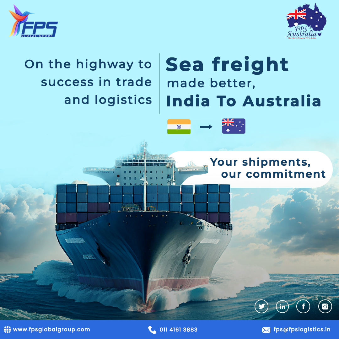 Cruising the Highway to Success! With streamlined sea freight, we're making waves from India to Australia 🇮🇳✈️🇦🇺.  #LogisticsMasters
Contact us at: +011-41613883, fps@fpslogistics.in or visit our website fpsglobalgroup.com
#fpslogistics