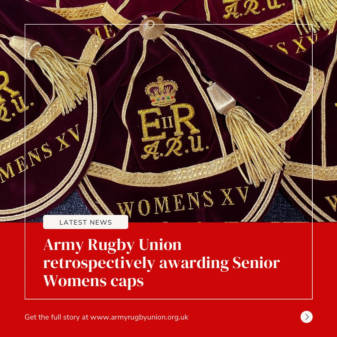 armyrugbyunion's tweet photo. 𝐇𝐨𝐧𝐨𝐮𝐫𝐬 𝐂𝐚𝐩𝐬

The Army Rugby Union has today joined with the Royal Navy and Royal Air Force Rugby Unions in announcing retrospectively awarding Caps to all women who have played Inter Service Championship rugby. 

Read more ➡️ https://t.co/xcKXFatG3x https://t.co/ZYXbWBMuee