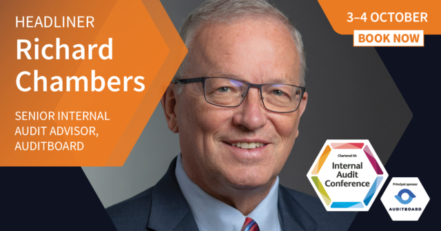 CharteredIIA's tweet photo. The Internal Audit Conference closing headliner is none other than Richard Chambers @rfchambers. Leave with sharpened insights on how to tackle some of the biggest challenges we face today and in the future.
Book today 👉https://t.co/W0iVPshwcH
#InternalAudit23 https://t.co/MLWyDClAVb