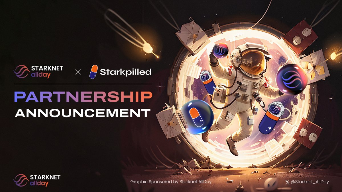 Starknet_allday's tweet photo. PARTNERSHIP ANNOUNCEMENT: @Starknet_AllDay 🤝 @GetStarkpilled

@GetStarkpilled - an epic ERC-2114 #SFT (Semi-Fungible Token) avatar collection on the @Starknet

Together, we'll share real-time project updates and tips on this #NFT collection!

#Starknet #Starknet_Allday $STRK https://t.co/nuC0BG8YR4