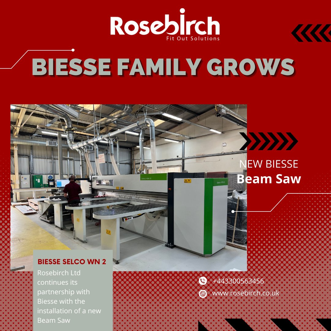 RosebirchL's tweet photo. Rosebirch’s commitment to having the best equipment possible to enable us to deliver quality products for our clients continues. With the addition of the Selco WN 2 Beam Saw our Biesse family is getting larger.
#Rosebirch #Biesse #CNC #beamsaw https://t.co/JYXSCjQndv