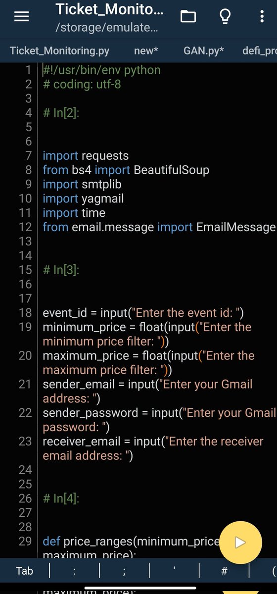 Pydroid 3.  An android python IDE. 

I used this to write python programs when I couldn't afford a laptop 😊.

Until my phone hung for a full day when trying to run a complicated code😂😂😂😂