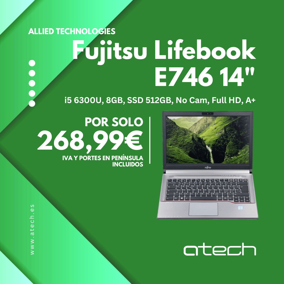 Atech_Malaga's tweet photo. Oferta limitada: Portátiles reacondicionados de alta calidad a precios bajos en ATECH. Marcas líderes, rendimiento excepcional. Grados estéticos A+ a KM0.

Contacta: 

📲 662 15 86 89, 
📧 promociones@atech.es,
🖱 https://t.co/NwC4DH0SRw

 ¡Renueva tu equipo ahora! https://t.co/E8ogIkeSvv
