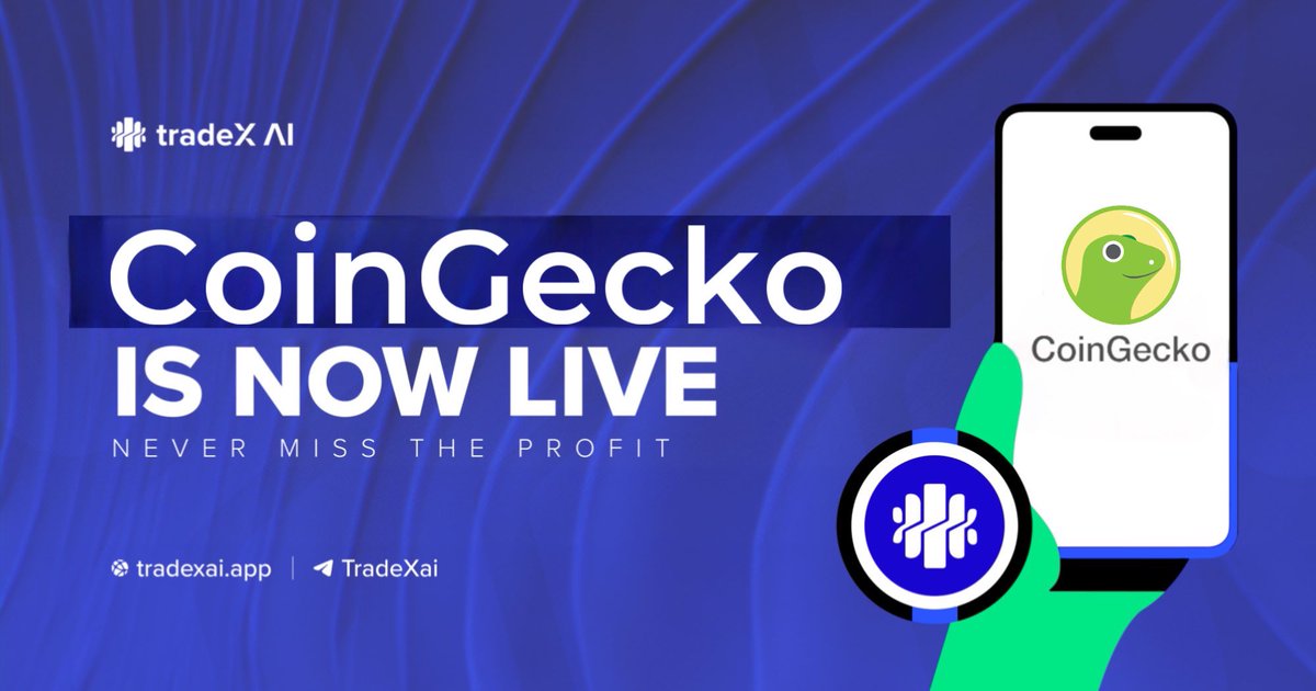 $TradeX now available on <a href="/coingecko/">CoinGecko</a> 🔥

coingecko.com/en/coins/trade…

The momentum is building, and it won't be long before we celebrate the realization of our shared vision 😉🚀⚡️

#TradeXAI #TradeX #CoinMarketCap #MMKiller