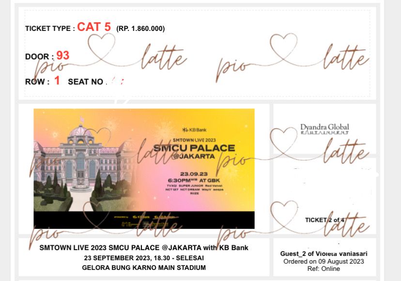 tata_9704's tweet photo. HELP RT! BANTU TEMEN
WTS SMTOWN LIVE 2023 SMCU PALACE JAKARTA

CAT 5 (Presale)
Row 1 Seat 4x
3 tix
Centre Door 93 (kurang lebih kayak difoto) 

Price 1,7/tix bisa nego (JANGAN SADIS) 

Tag wts wtb smcu smtown tvxq suju red velvet nct aespa riize nctdream nct127 wayv https://t.co/TY5E9ONHp9