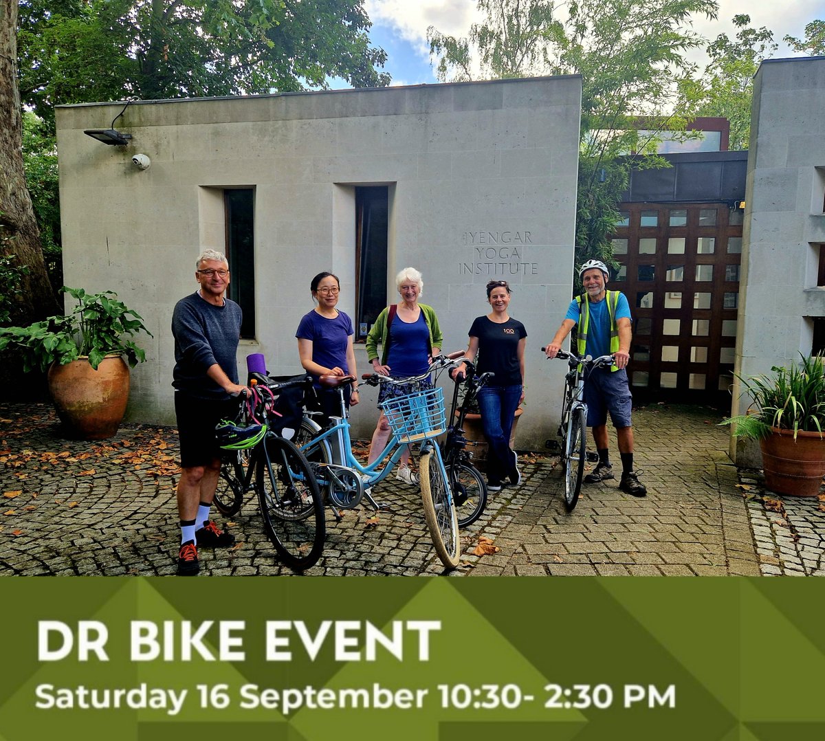 This Saturday! #iyengaryogalondon Dr Bike is returning to our Maida Vale studio for our annual Active-Travel Community Event. #drbike Join us for a FREE health check on your bike. Saturday 16 September 10.30am - 2.30pm 223a Randolph Avenue W9 1NL @CycleConfident
