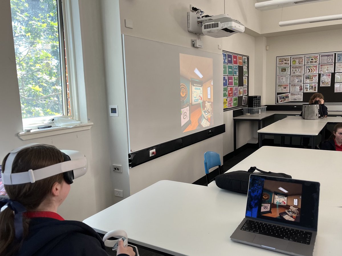 Exploring the exciting world of escape rooms with Year 9 students today! Using VR, we're diving into a thrilling escape adventure to inspire their creativity. Can't wait to see what mind-bending puzzles they'll come up with for their very own escape room projects! #EscapeRoom #VR