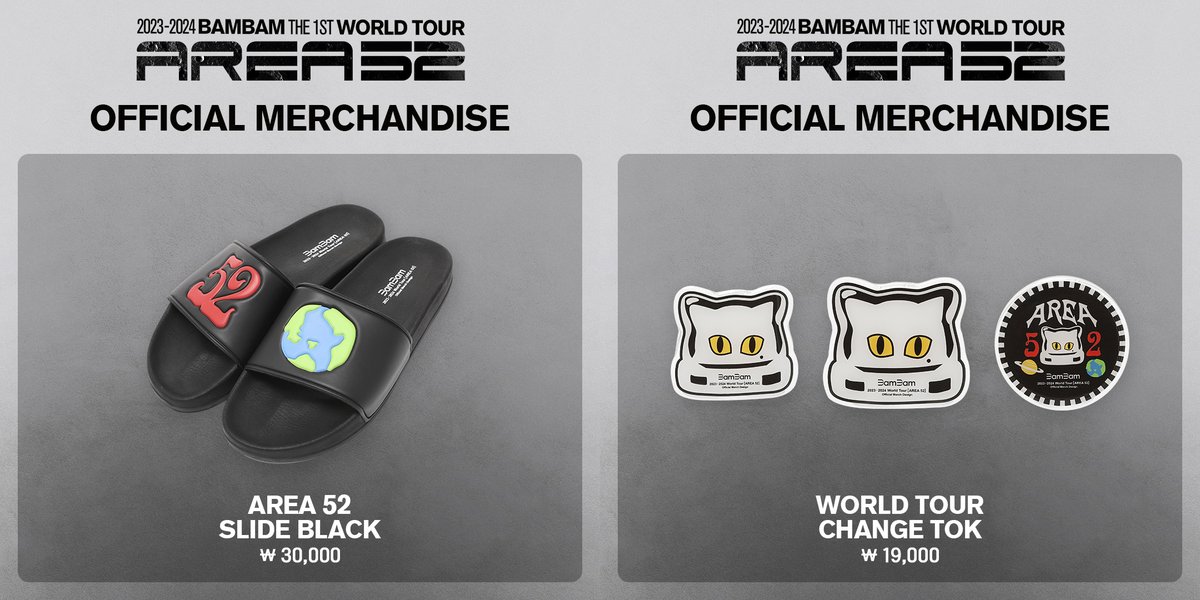 BAMBAMxBAMMIE's tweet photo. [NOTICE]
⠀
2023-2024 BamBam THE 1ST WORLD TOUR [AREA 52] in SEOUL
⠀
OFFICIAL MERCHANDISE NOTICE
⠀
※ 자세한 사항은 이미지를 확인해 주세요.
※ Please refer to the image for detailed information.
⠀
#뱀뱀 #BamBam
#AREA52
#BamBam_TOUR_AREA52 https://t.co/87LZ0rLOst