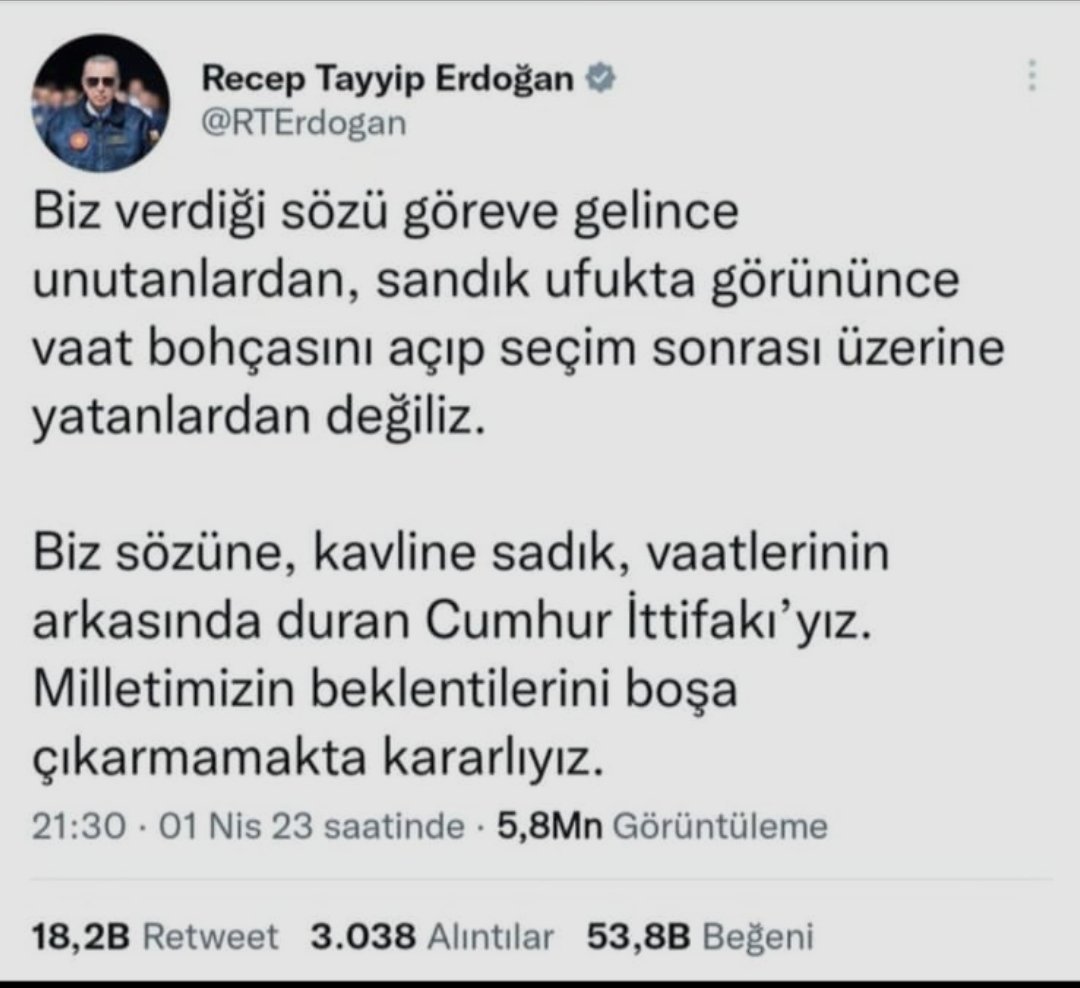 Sayın Cumhurbaşkanı bu sözleri vereli çok olmadı.Yine sözünde duracağından şüphemiz yok
<a href="/RTErdogan/">Recep Tayyip Erdoğan</a>
<a href="/Yusuf__Tekin/">Yusuf Tekin</a>
#mülakatahayır