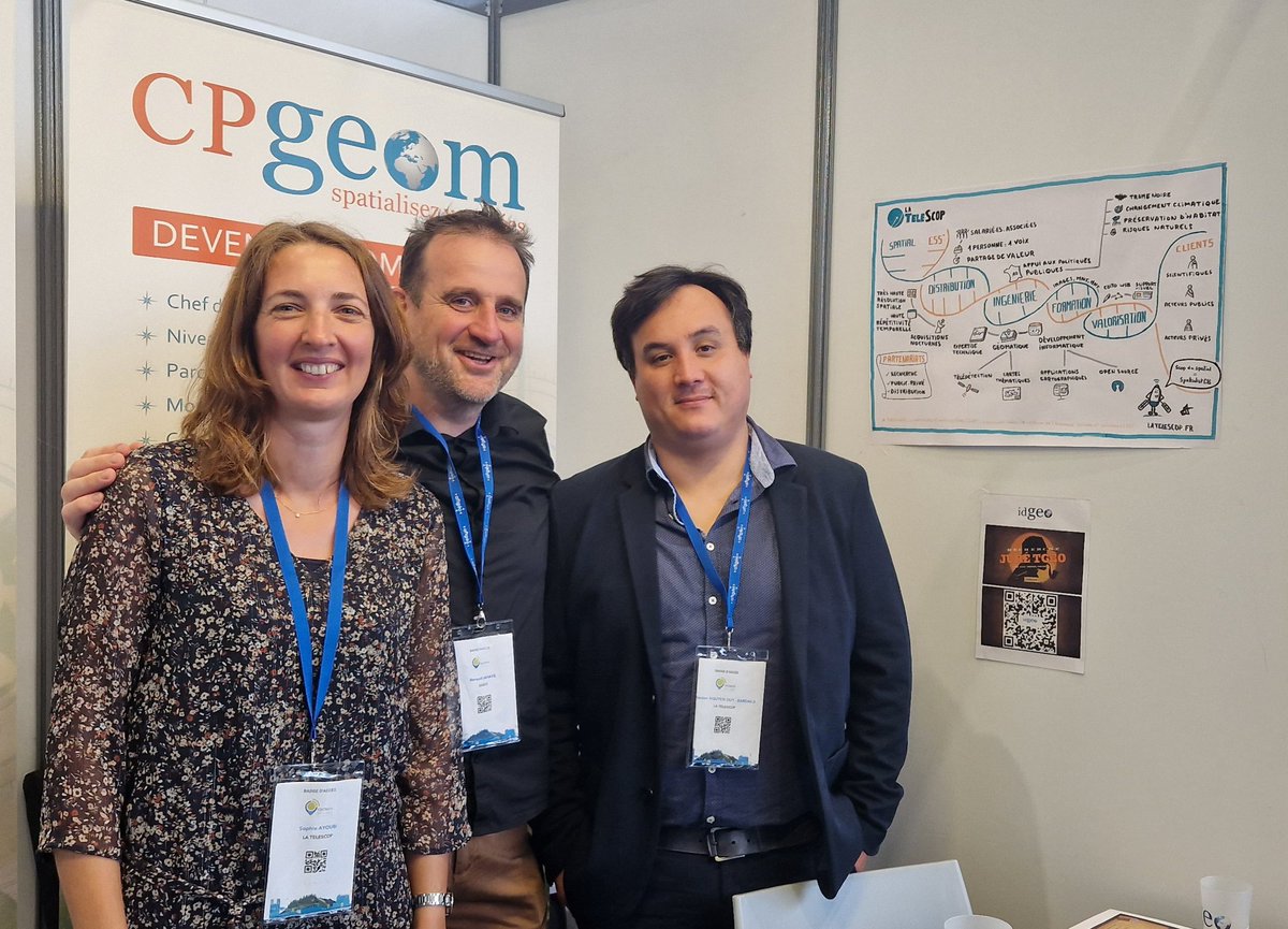#Evènement 🛰️  Les <a href="/SpatialistESS/">SpatialistESS</a> de <a href="/LaTeleScop/">La TeleScop</a>  et <a href="/Renaud_IDGEO/">IDGEO</a> réunis sur le stand n°67 du Village du spatial des #GeoDatadays les 13-14 septembre au Centre des Congrès de #Reims. 

Venez discuter imagerie satellitaire, valorisation et formation en #SIG et #télédétection.