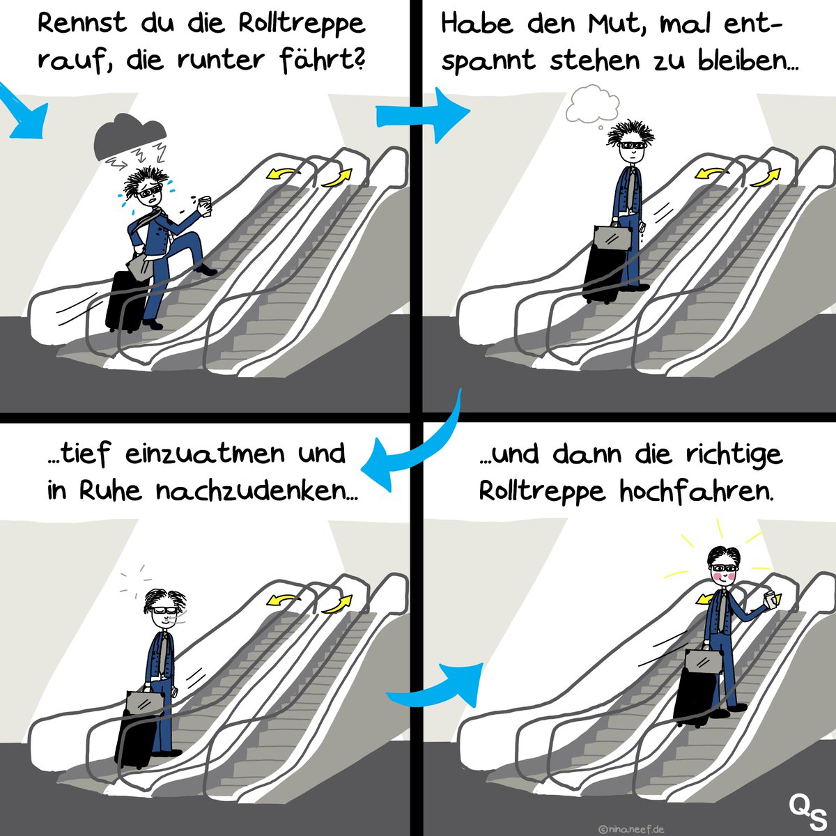 Ninja2009's tweet photo. Kennst du auch das Gefühl? Du rennst immer schneller und trotzdem kommst du nicht an? Das klassische #Hamsterrad
Stefan Wilke von der #QuikStepGmbH hatte diese geniale Bildidee und ich durfte sie umsetzen.
#Comic #visualthinking #illustration #leichtebildsprache https://t.co/UsbBUFtwNQ