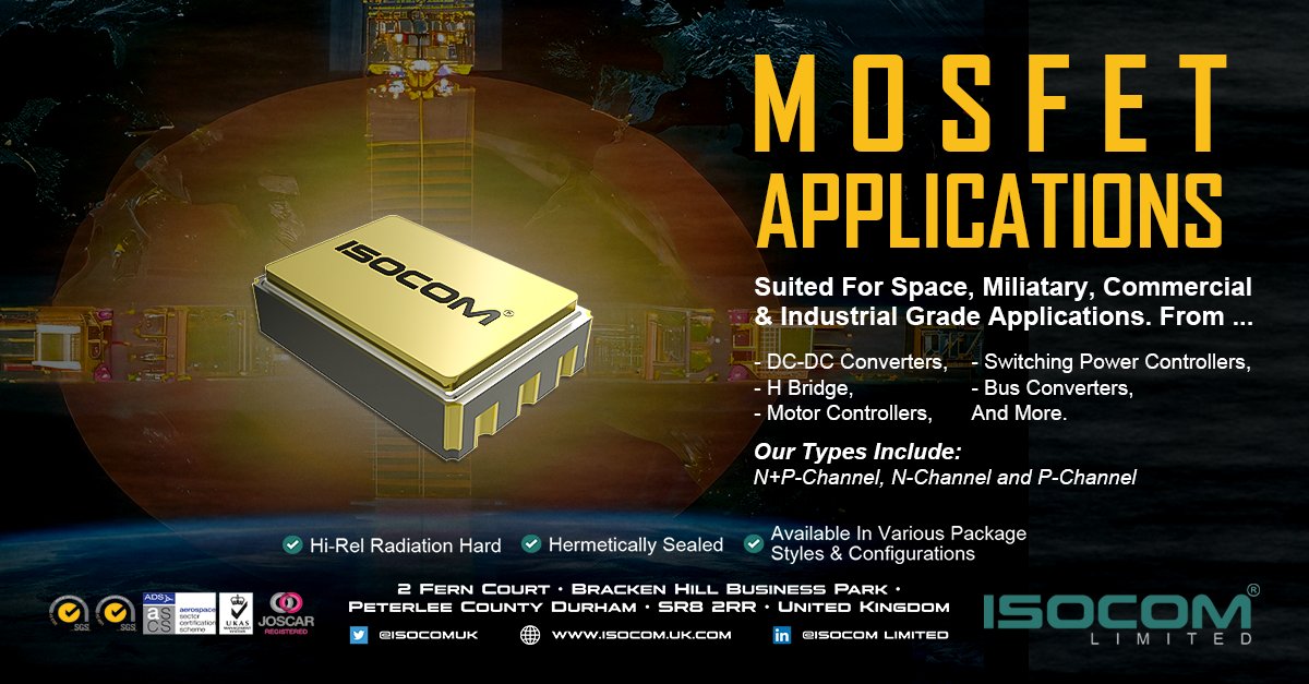 Our MOSFETs are tailor-made for space, aerospace, defence, and industrial applications, including versatile uses like H-bridge configurations and precision power controls.

Visit our site for more info 👉 rb.gy/50dkw

#spaceexploration #spacetech
