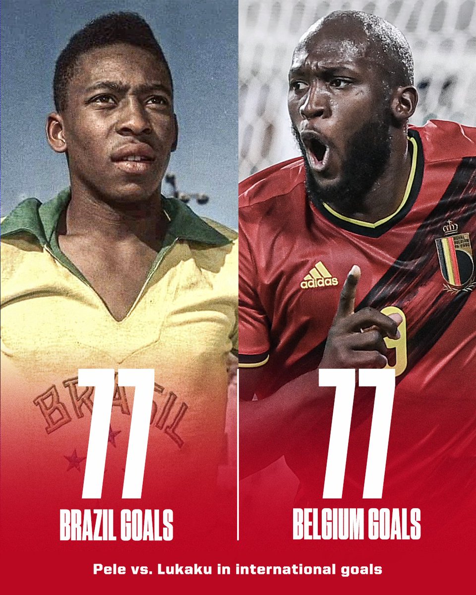 ESPNFC's tweet photo. Romelu Lukaku now has as many international goals as Pele 🇧🇪

Only 11 men have scored more international goals than the Belgian forward! https://t.co/TVFCev30RW