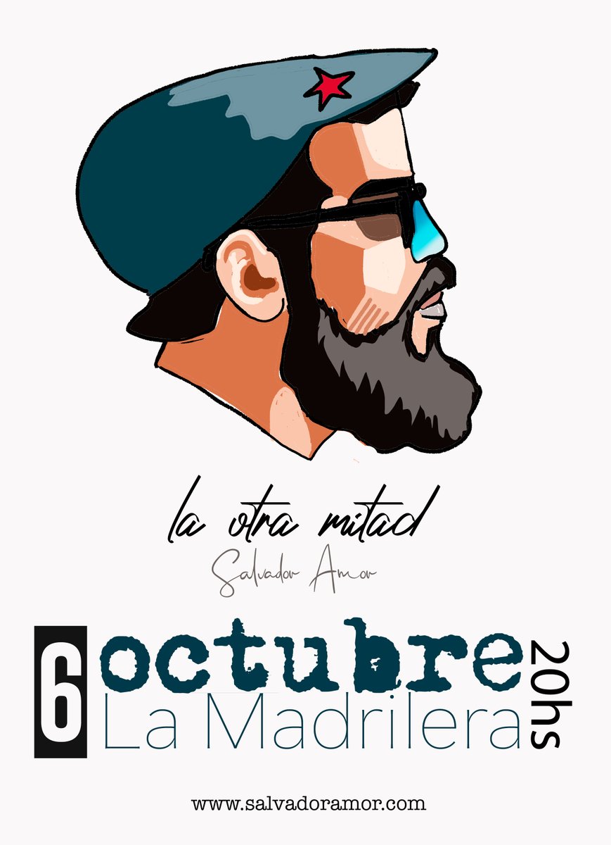 SALVADORAM0R's tweet photo. EL DIA 6 DE OCTUBRE ESTAMOS PRESENTANDO "la otra mitad" EN LA MADRILERA. 20HS
-MADRID- https://t.co/6WG38uh0AJ