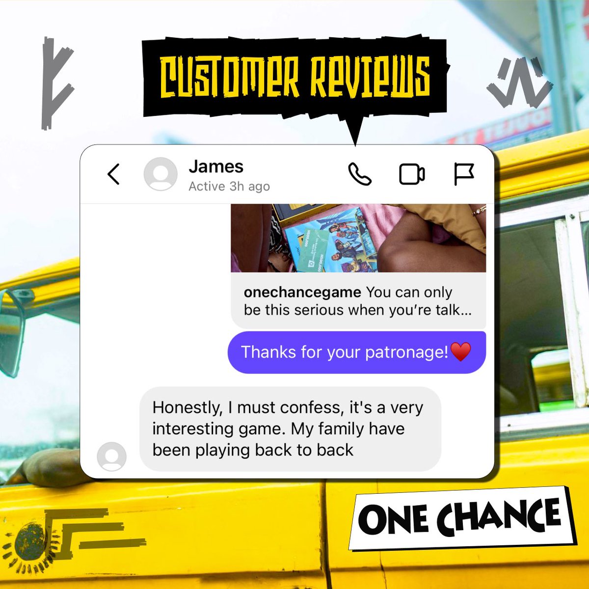 OneChanceGame's tweet photo. Reviews always feels like hugs to us!π€
We received these reviews from our friends who played the game and weβre glad they had fun!β₯οΈ
You should get a copy of our game too to tap into the fun!
#onechancegame #reviews https://t.co/Stvy7cbCiN