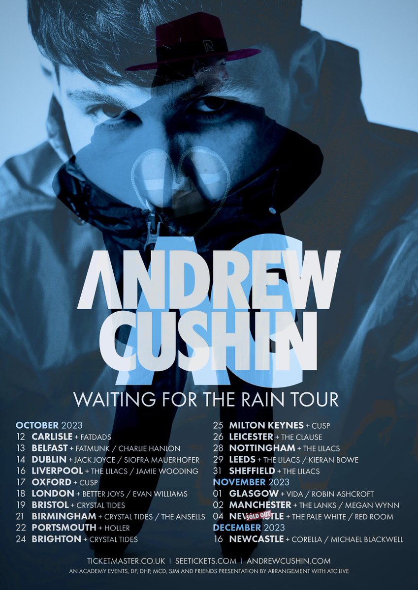 R_AshcroftMusic's tweet photo. 🐝Buzzin to announce I will be supporting @AndrewCushin on his UK tour. 
November 1st @stlukesglasgow 

#HWFG 🕺🏼 https://t.co/SRZXaFHzss